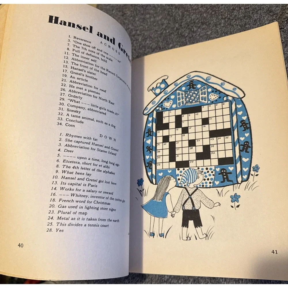 Vintage 1972 Storybook Puzzles Joan Garren Unused Activity‎ Book